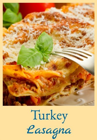 This turkey lasagna is lighter in calories but just as tasty as "normal" lasagna!