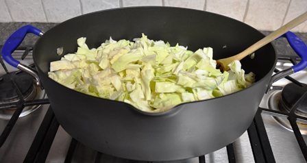 Chopped Cabbage, Garlic, and Onions