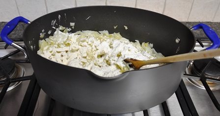 Adding Flour To The Sautéed Vegetables