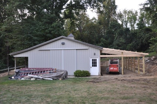 homestead barn addition under construction