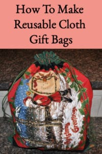 Easy Sew Green Gift Bags or Reusable Cloth Gift Bags