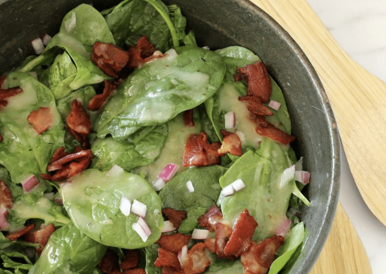 Wilted Spinach & Bacon Salad