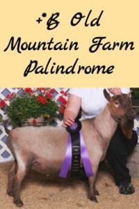 +*B Old Mountain Farm Palindrome